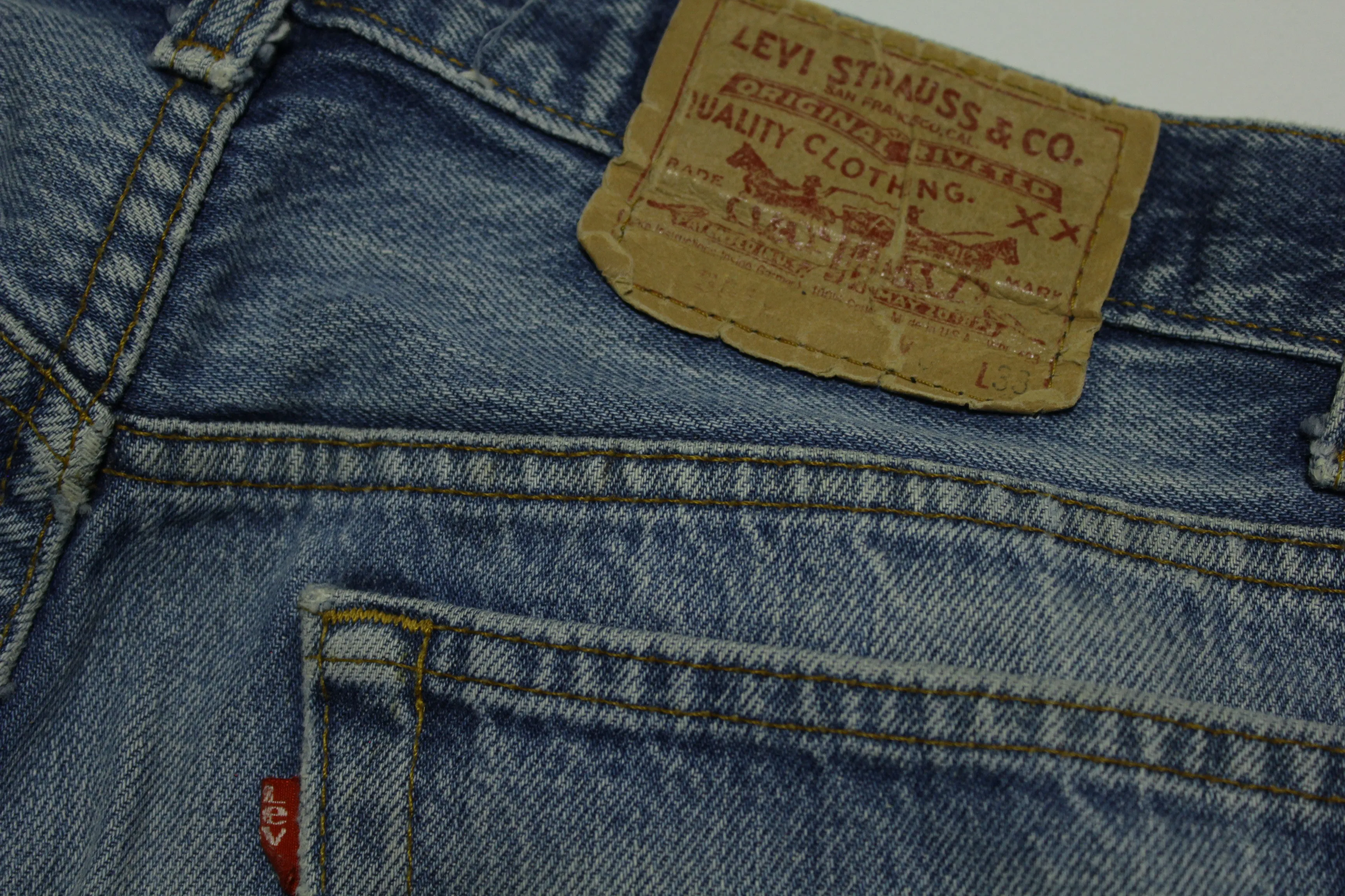 Levis 501xx Red Tab Vintage 80s Button Fly Denim Grunge Rocker Jeans