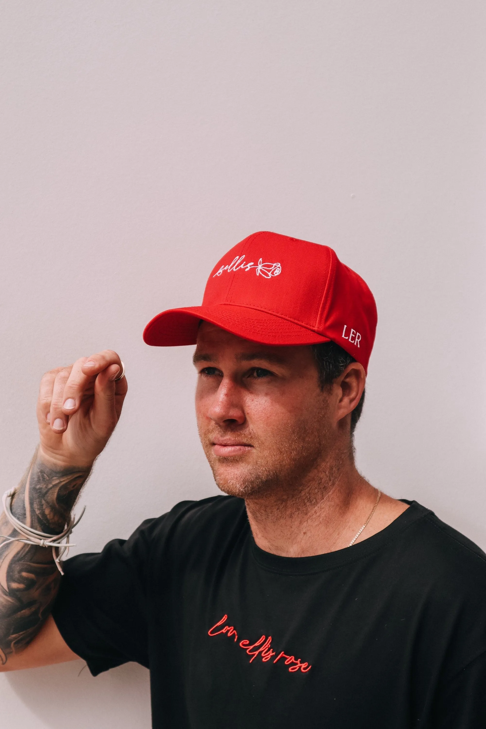 Love Ellis Rose Snapback Hat - Red