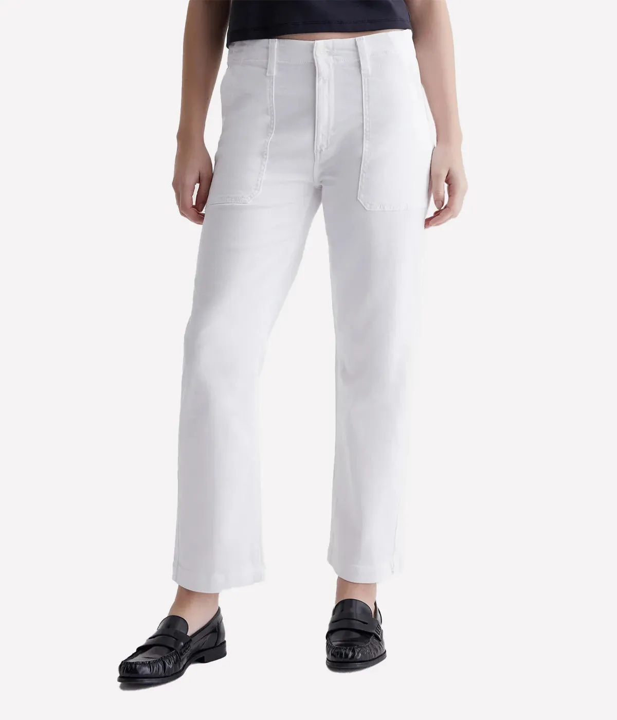 Analeigh High-Rise Straight Crop Jean in Cloud White