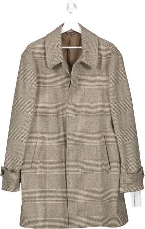 M&S Brown Italian Fabric Car Coat UK L