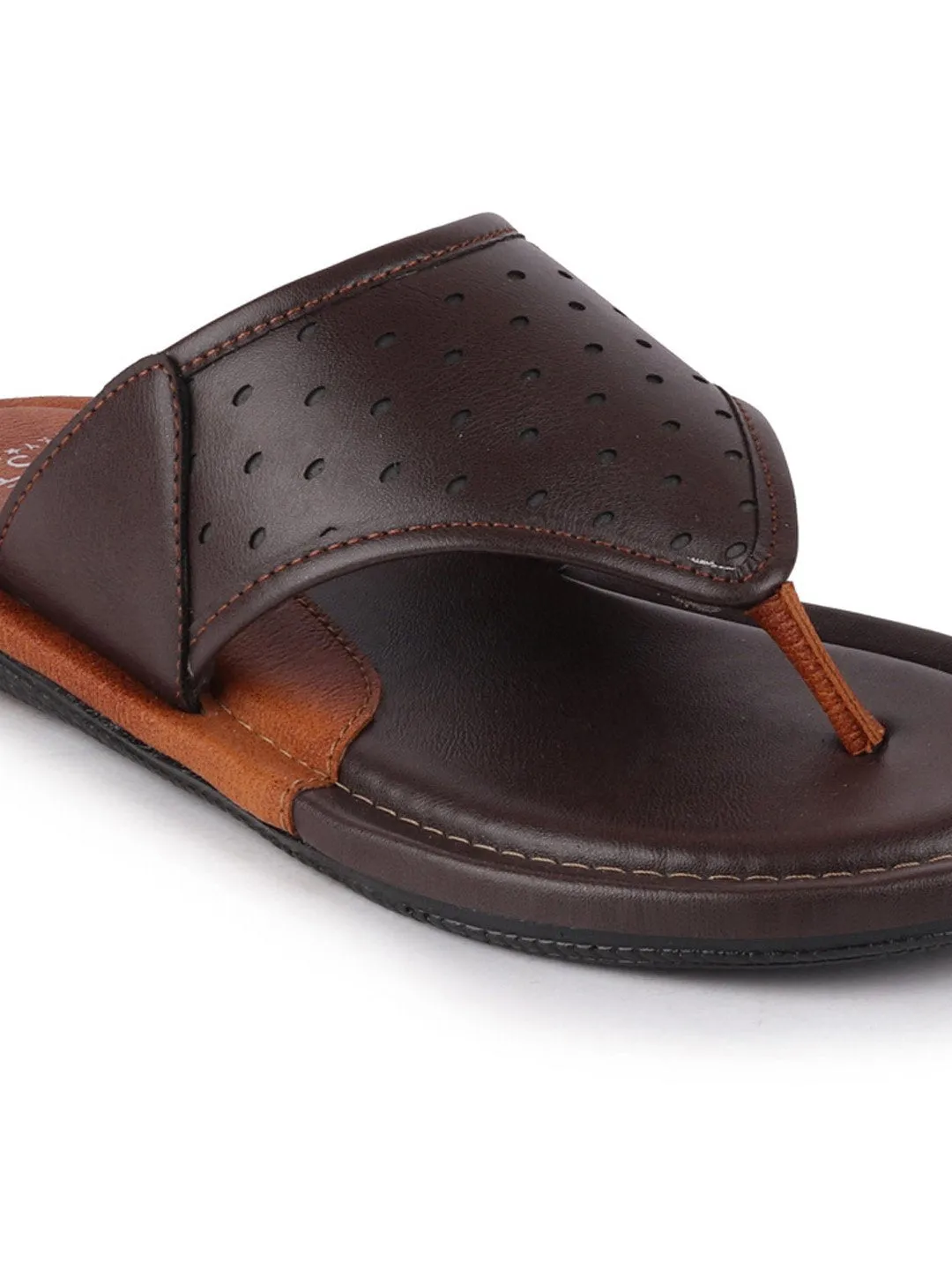 Men Brown Casual Slip-On Slippers