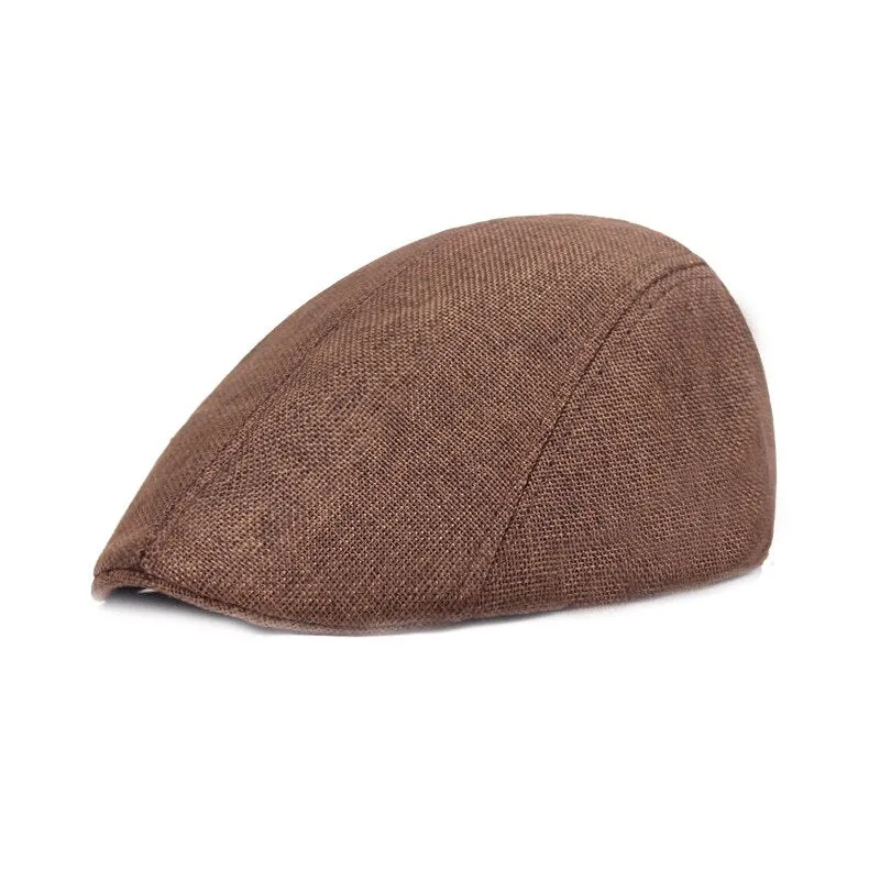 Men PU Leather Newsboy Hats Cap Berets