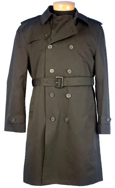 Men's Trench  Coat Double Breasted 48"-Colors: Blak,Tan