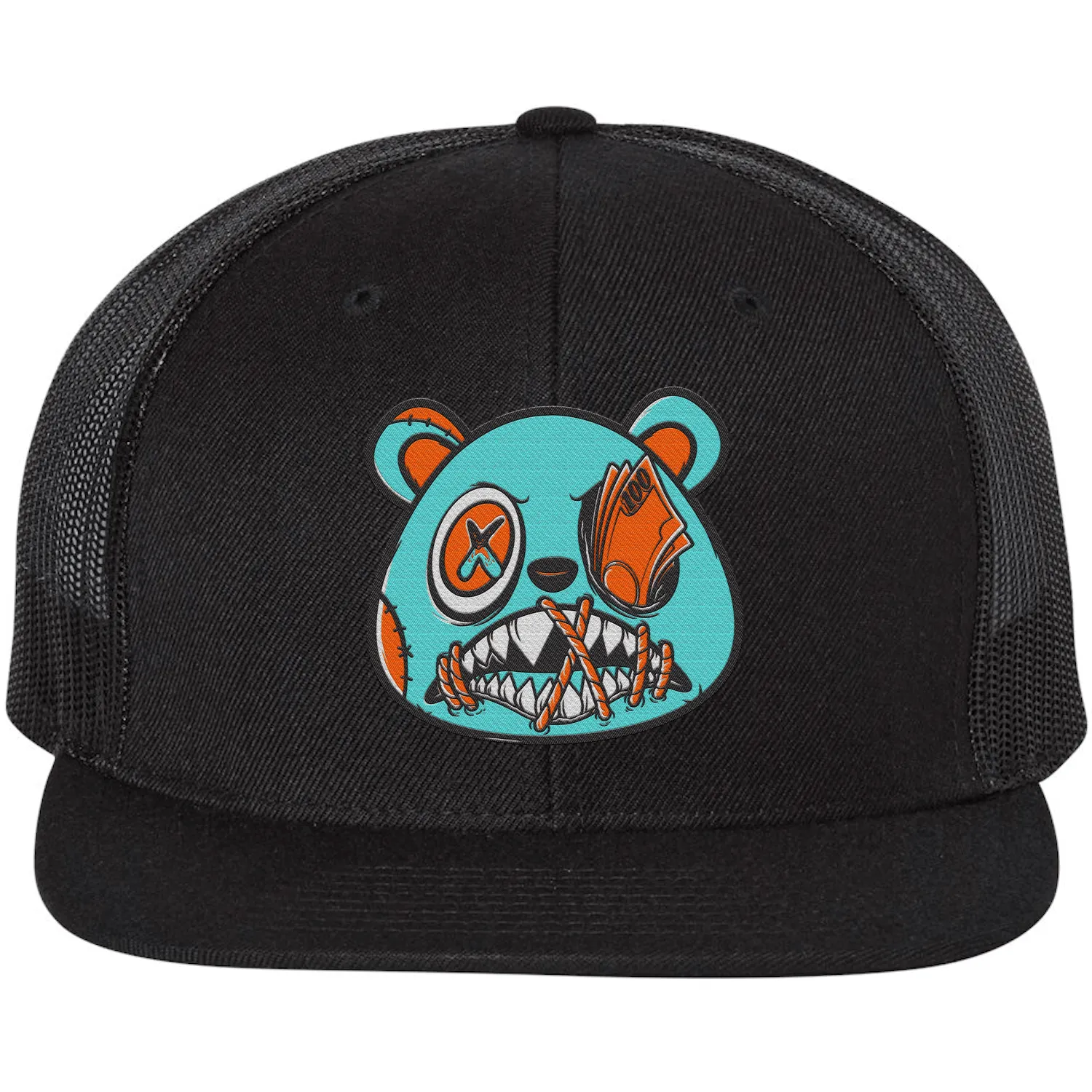 Miami Dolphin Dunks Flat Brim Trucker Hat - MIAMI MONEY TALKS BAWS