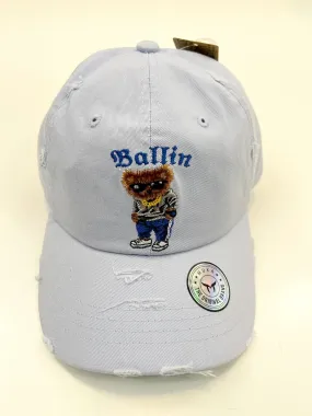 Muka Ballin Bear Dad Hat (Powder Blue)