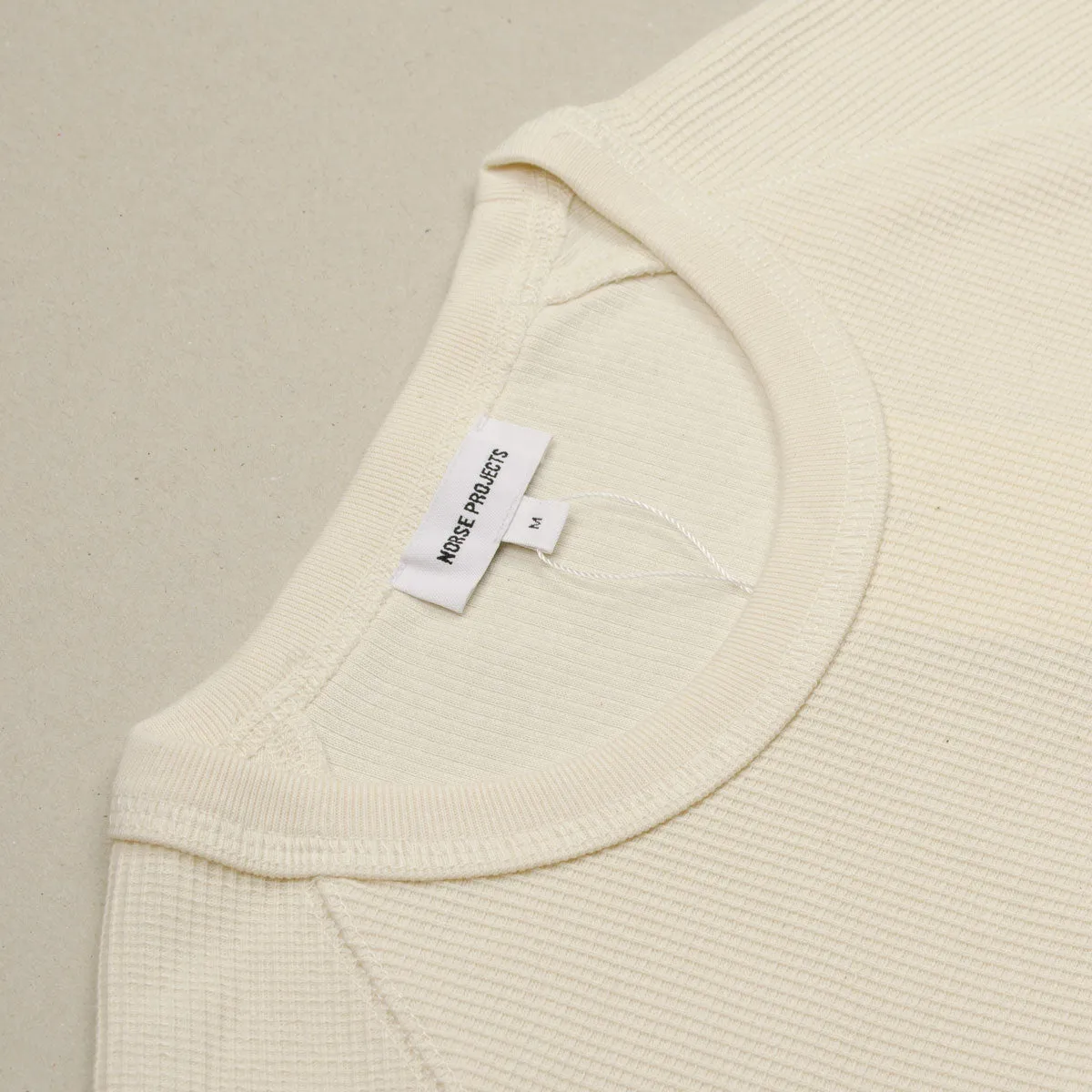 Norse Projects - Aske Tab Series Waffle LS T-shirt - Ecru