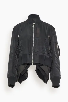 Nylon Twill Blouson in Black