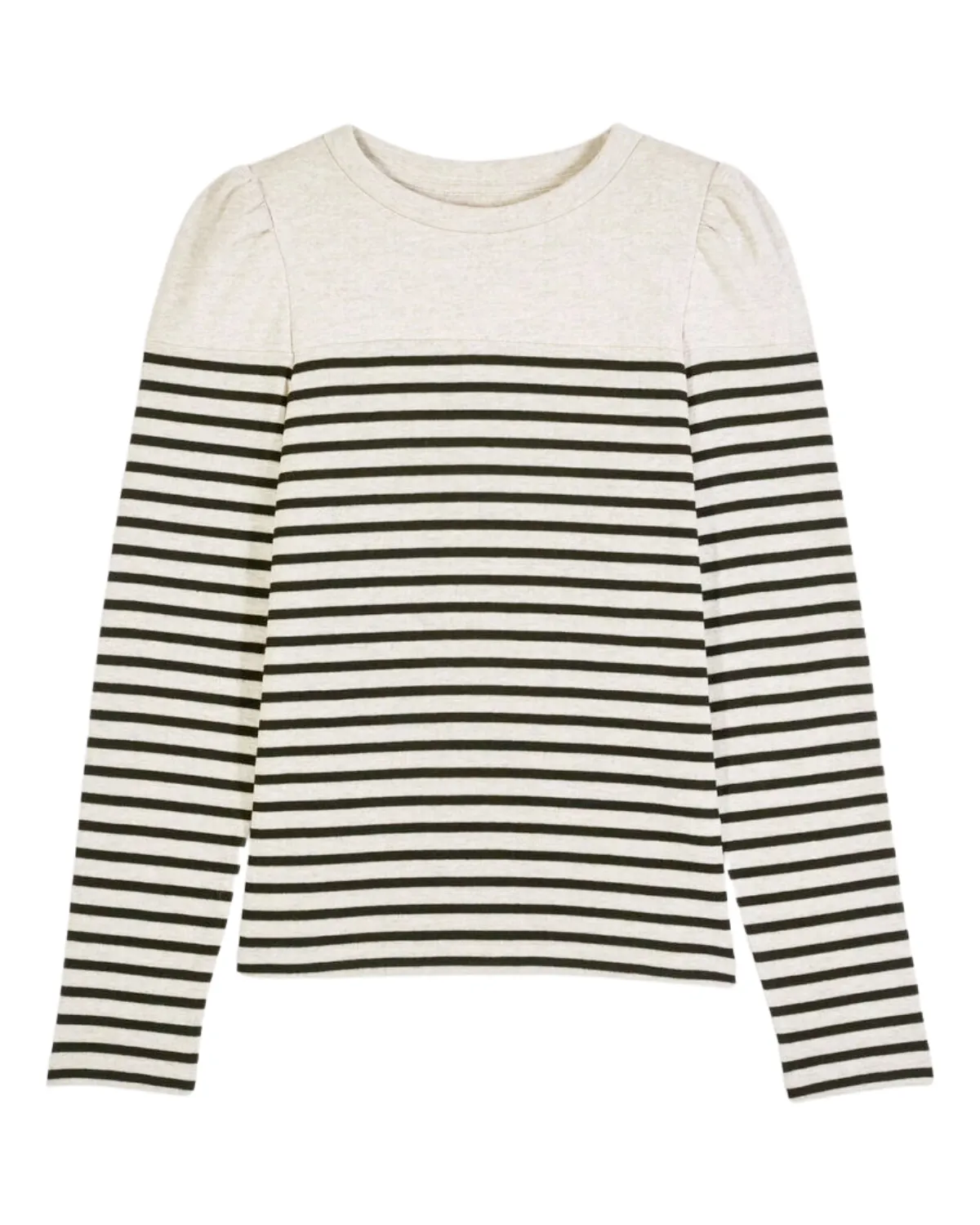 Palki Striped Long Sleeve Knit Top (Ecru)