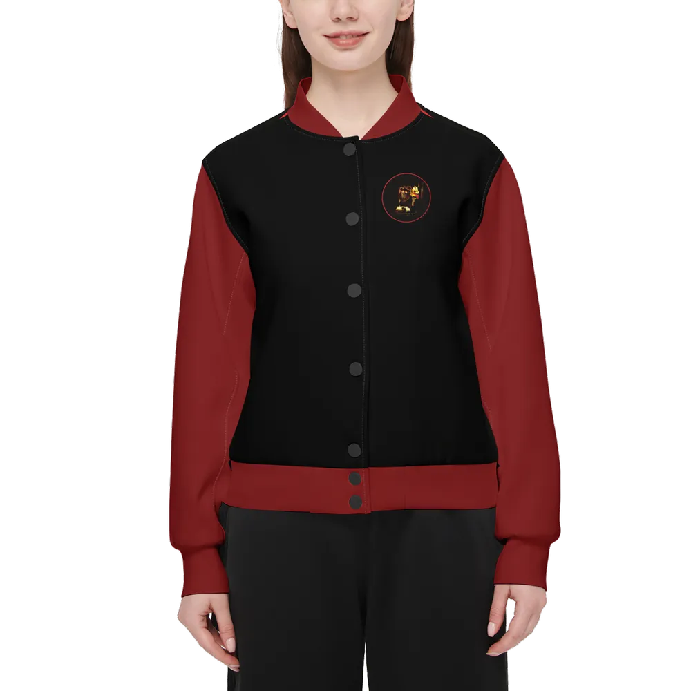 Prince of Peace 01-01 Ladies Designer Double Layered Techno Scuba Knit Varsity Jacket