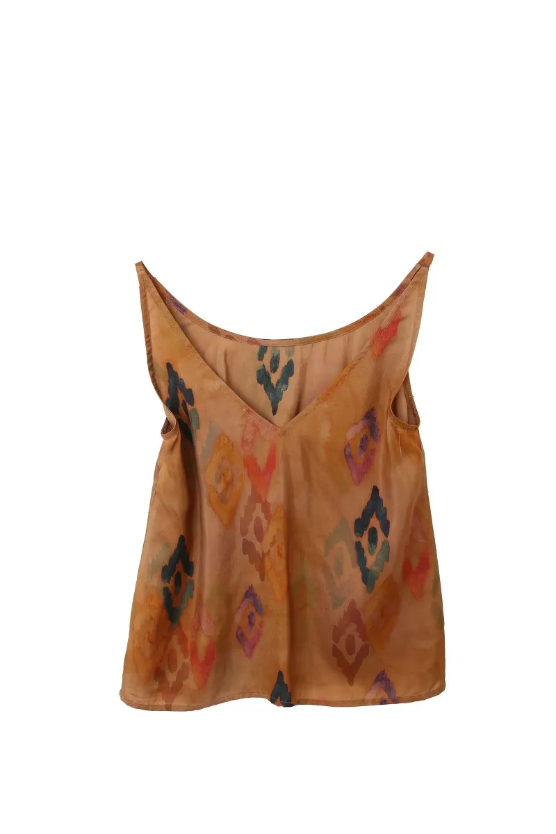 Printed Tank Top in caramel by See U Soon