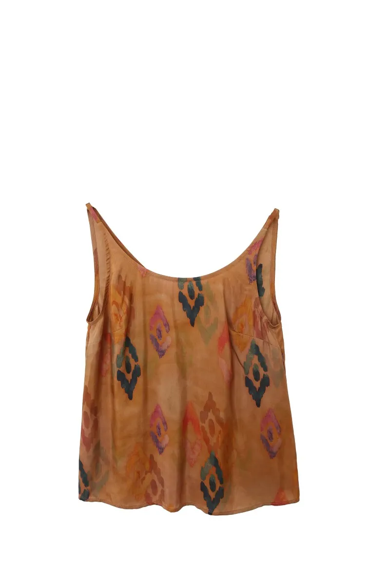 Printed Tank Top in caramel by See U Soon