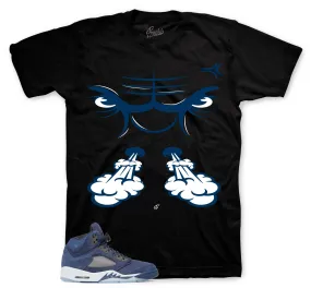 Retro 5 Midnight Navy Raging Face Shirt