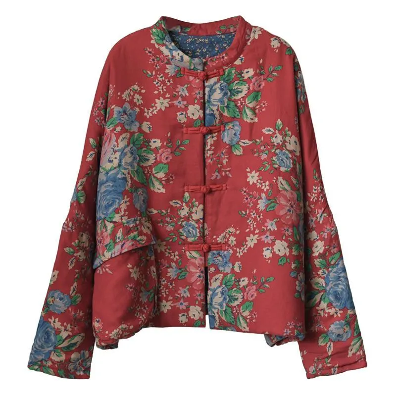 Retro Ethnic Floral Winter Cotton Jacket