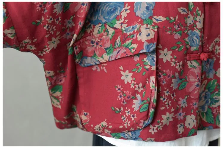 Retro Ethnic Floral Winter Cotton Jacket