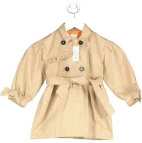 River Island Beige Mini Girls Stone Frill Trench Coat 3 Years