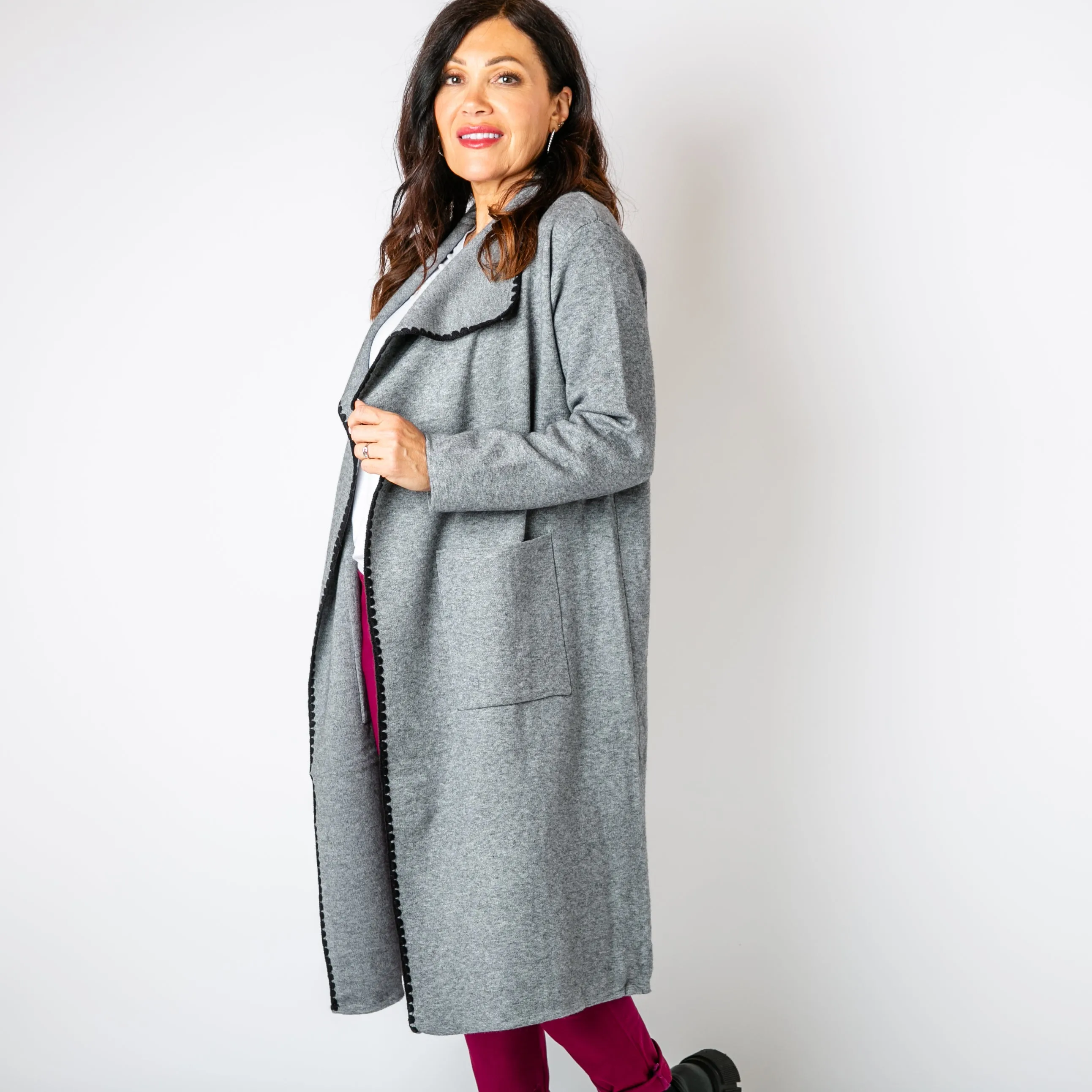 Scallop Stitch Knitted Coat