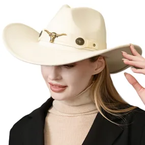 Steer Head Pointed Cowboy Fedora Panama Hat