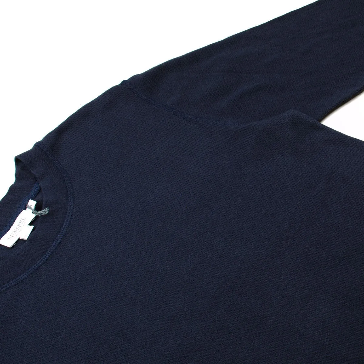 Sunspel - Long Sleeve Cellulock T-shirt - Navy