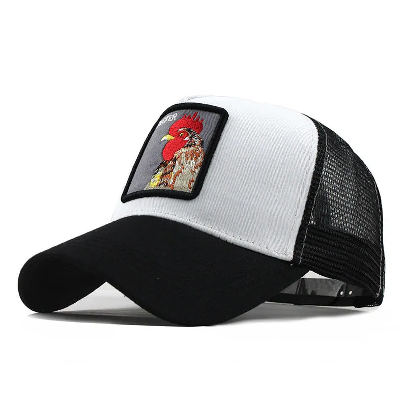 Unisex Cartoon Print Baseball Cap Animal Embroidery Baseball Cap Vintage Adjustable Snapback Hat