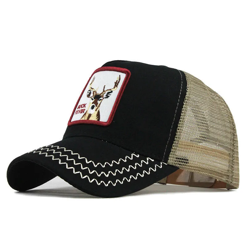 Unisex Cartoon Print Baseball Cap Animal Embroidery Baseball Cap Vintage Adjustable Snapback Hat