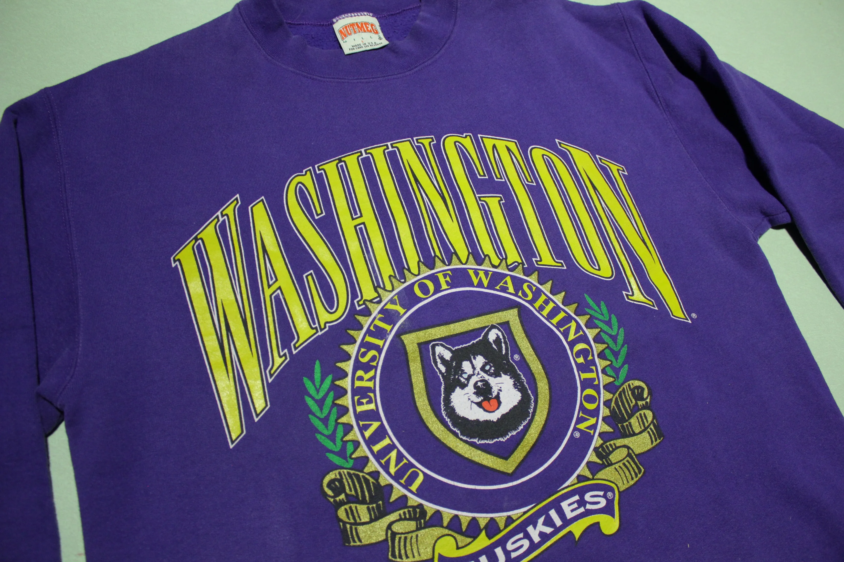 University of Washington Huskies Vintage 90's Nutmeg USA Crewneck Sweatshirt