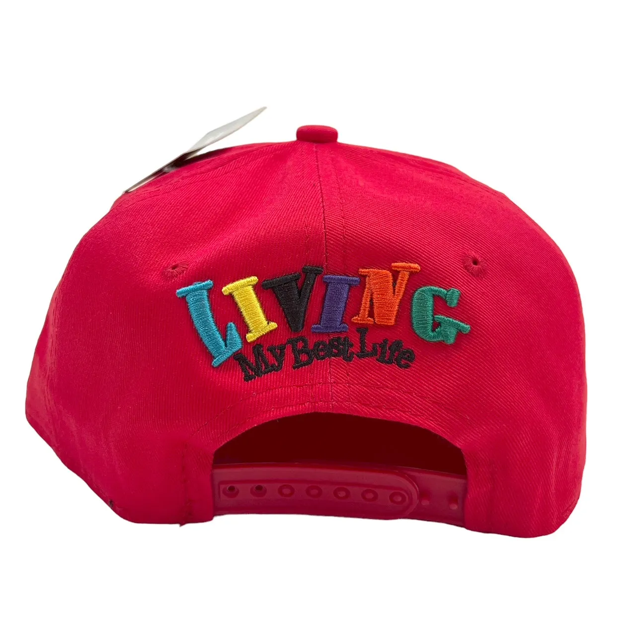 US Cotton Living My Best Life Snapback Hat (Red) / 2 for $15