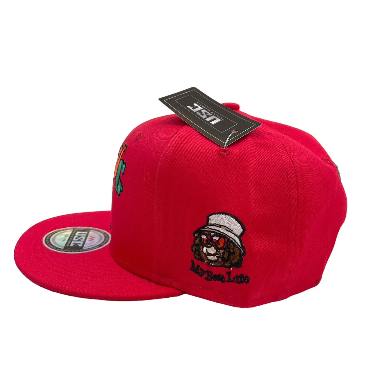 US Cotton Living My Best Life Snapback Hat (Red) / 2 for $15