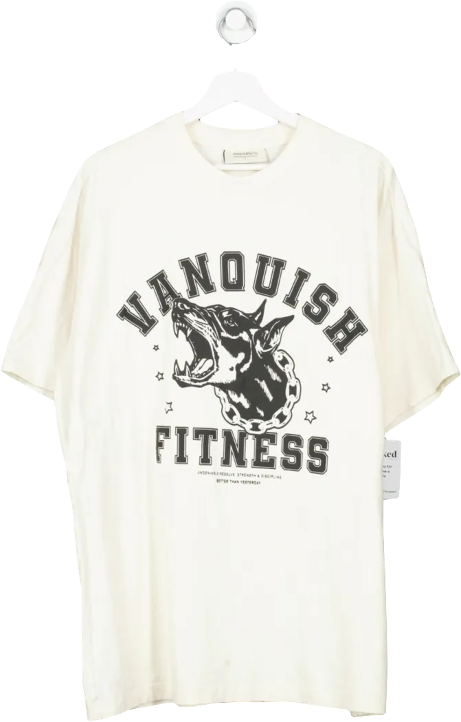 Vanquish Cream Tsp Vintage Dobermann Oversized T Shirt UK L