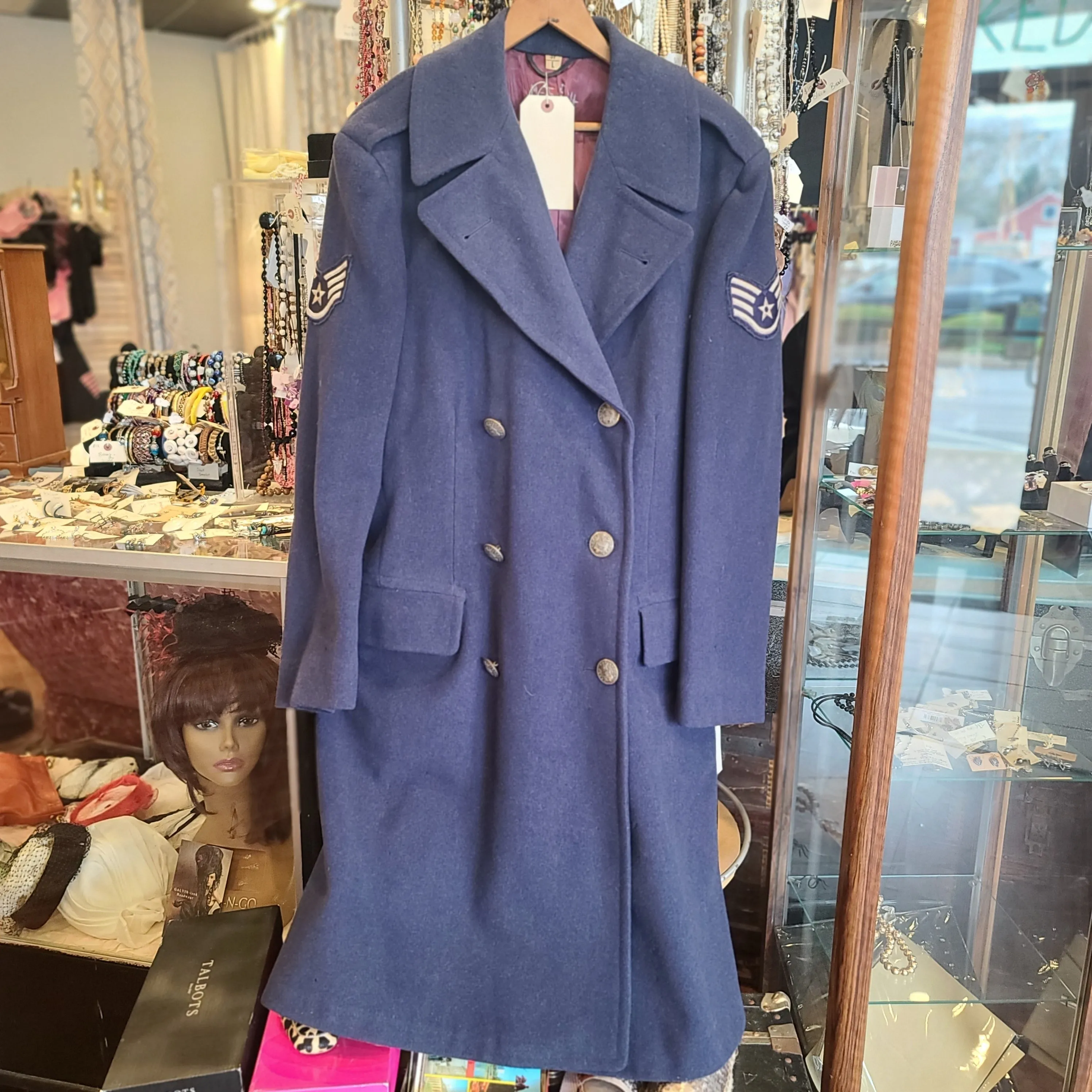 VINTAGE 1951 Blue Wool Airforce Peacoat