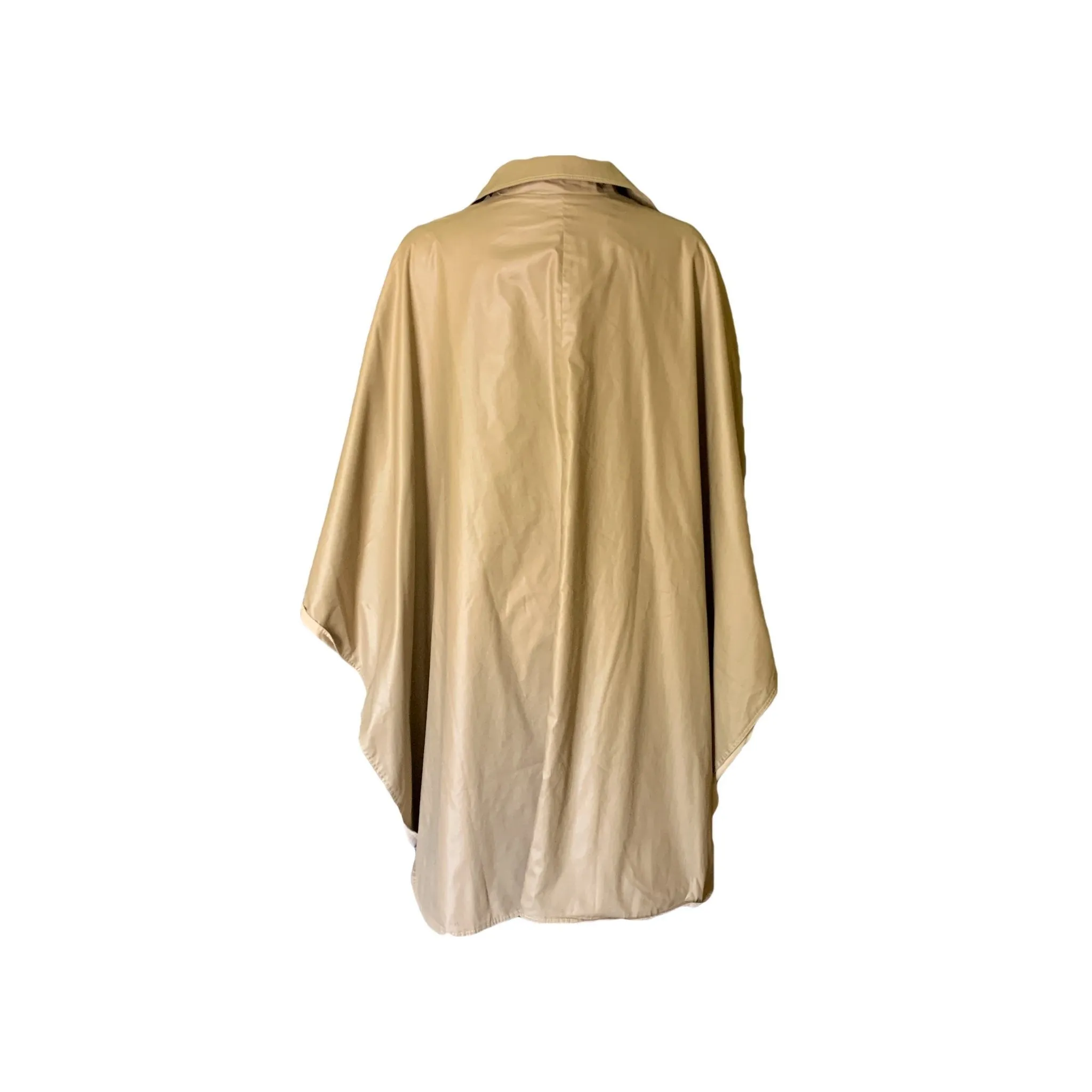 Vintage Tan Poncho Cape by Bonnie Cashin with Cotton Lining. Utilitarian Style with Pockets.