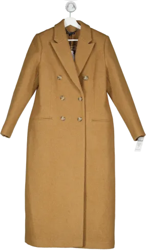 Whistles Brown Textured Wool Blend Coat - Stylish UK Size 10 Outerwear