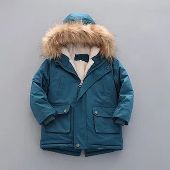 Windbreaker Fur Collar  Hooded Coats