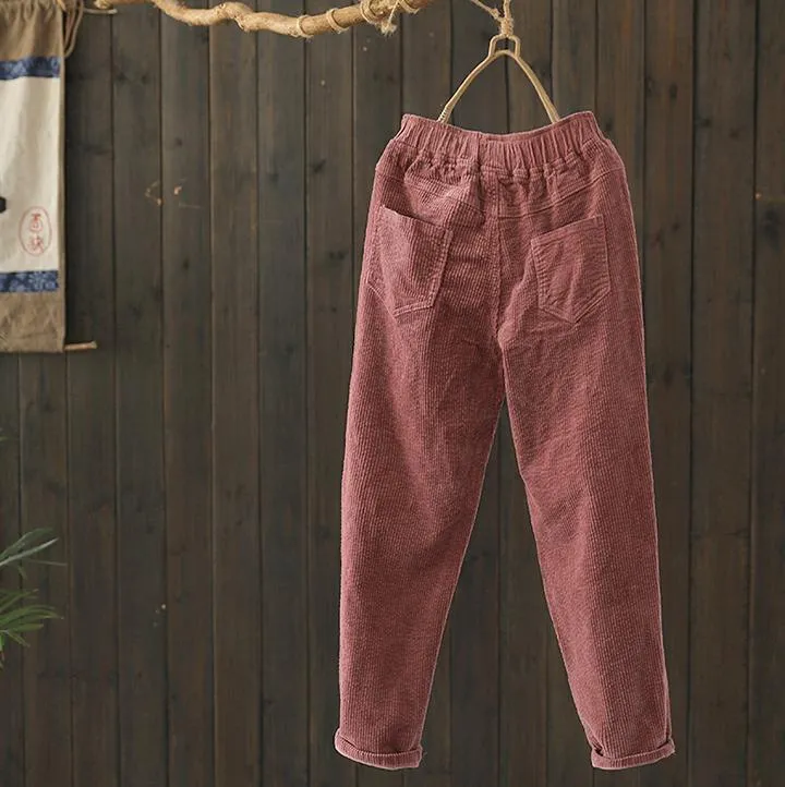 BABAKUD Autumn Retro Corduroy Casual Harlan Pants Women