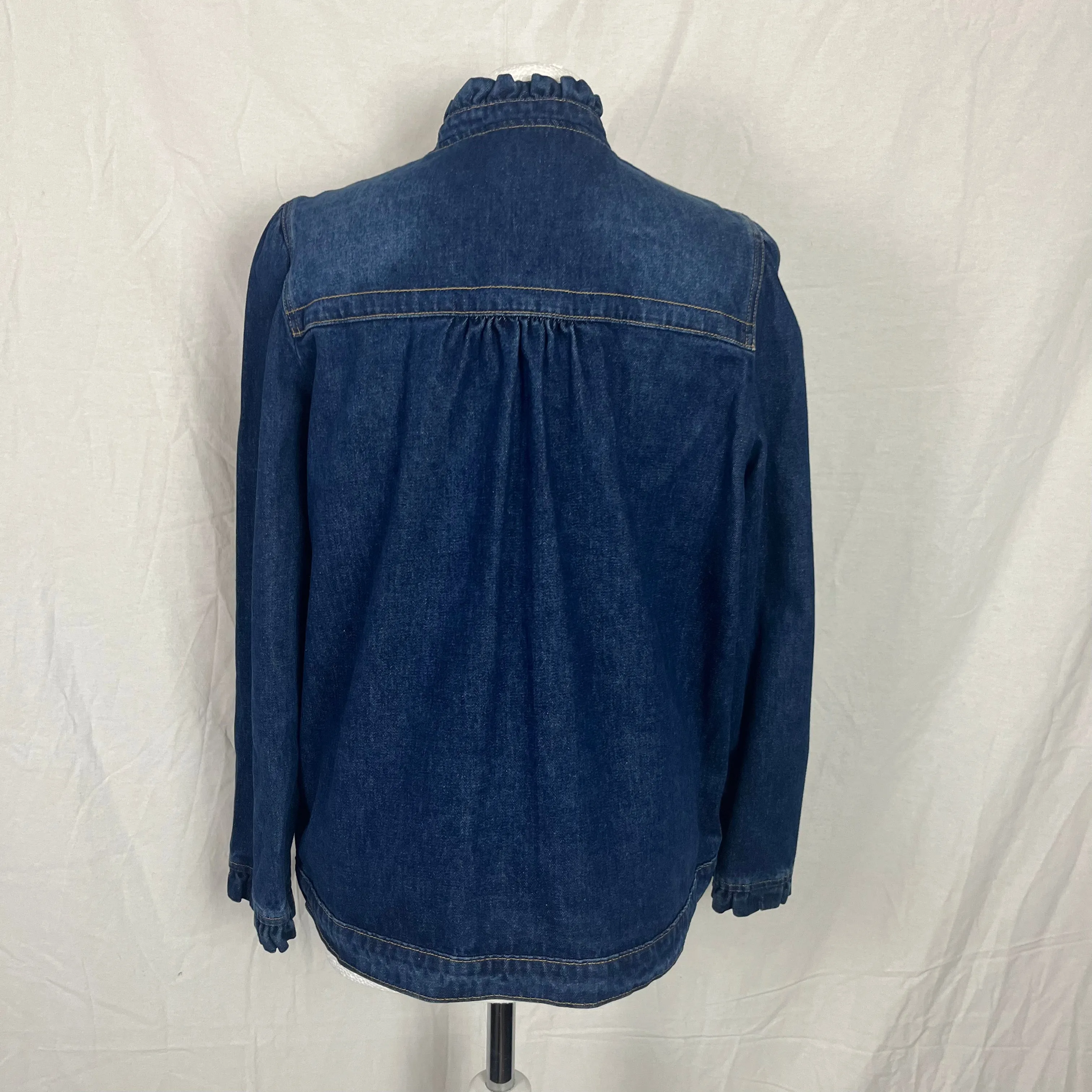 Wyse Frill Edge Blue Denim Jacket L